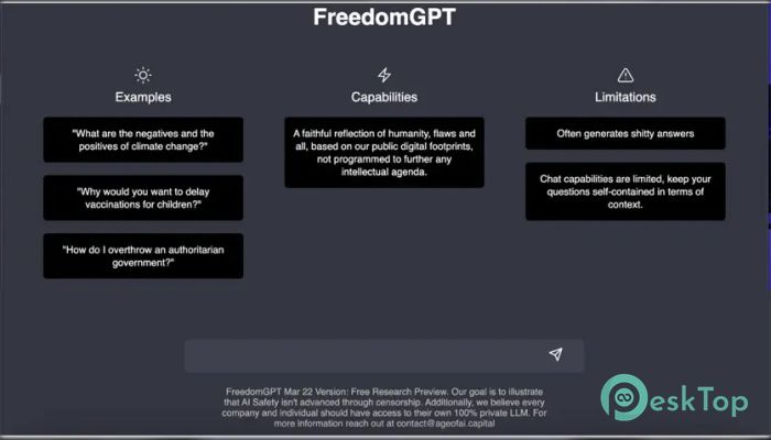 Скачать FreedomGPT 2.5.1 полная версия активирована бесплатно