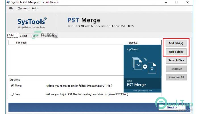 Télécharger SysTools PST Merge 6.3 Gratuitement Activé Complètement