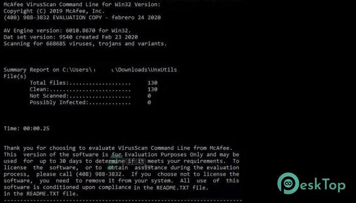 Descargar McAfee Command Line Scanner 7.0.2 Completo Activado Gratis