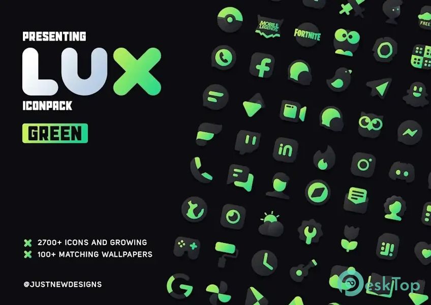 Green Icon Pack : LuX 4.4 APK MOD تحميل مجاني كامل