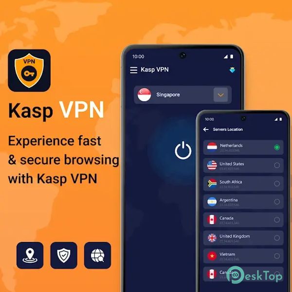 Kasp VPN - Fast Secure VPN 1.11 APK MOD تحميل مجاني كامل