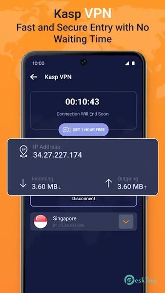 Kasp VPN - Fast Secure VPN 1.11 APK MOD تحميل مجاني كامل