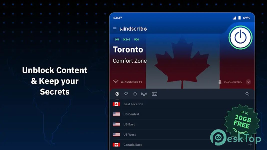 Windscribe VPN 3.78.1465 APK MOD Полная бесплатная загрузка