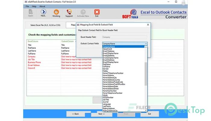  تحميل برنامج eSoftTools Excel to Outlook Contacts Converter 3.0 برابط مباشر