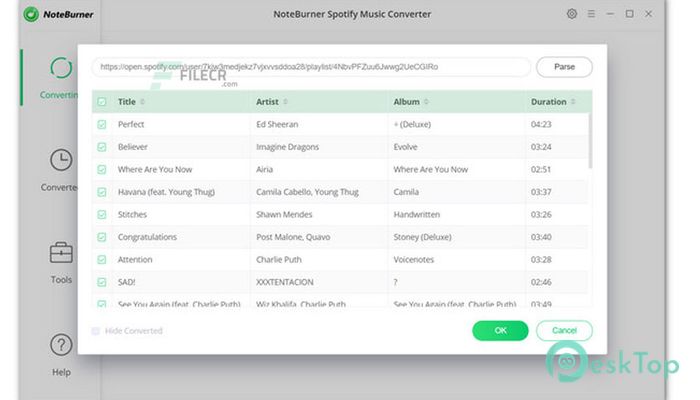 noteburner spotify music converter check network settings