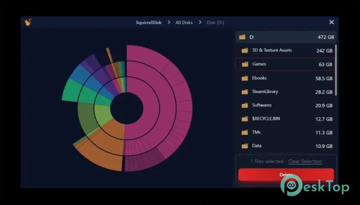 SquirrelDisk 0.3.4 Tam Sürüm Aktif Edilmiş Ücretsiz İndir