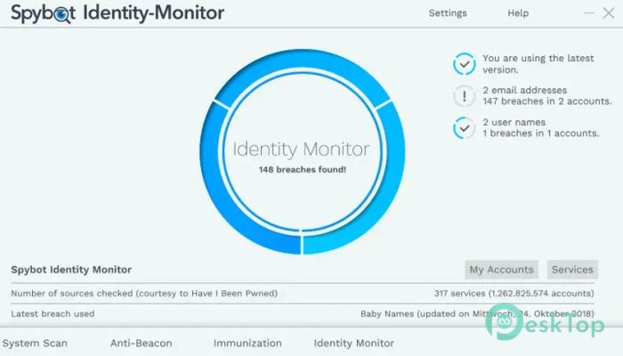 Spybot Identity Monitor 4.1 完全アクティベート版を無料でダウンロード