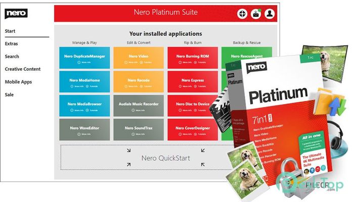 Télécharger Nero Platinum Suite 2021  v23.0.1010 + Content Packs Gratuitement Activé Complètement