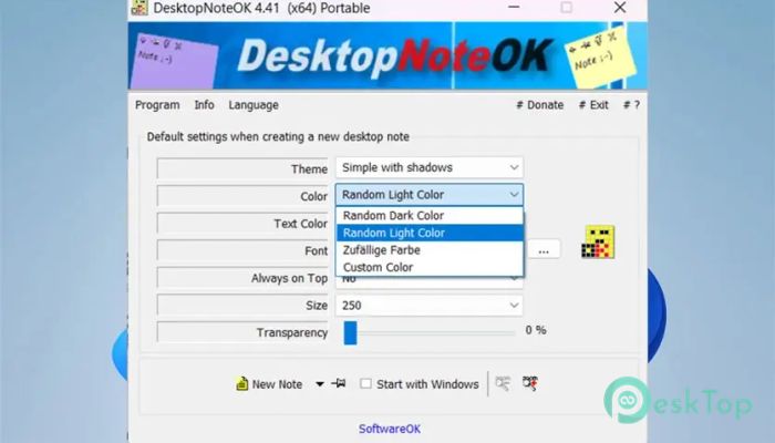 DesktopNoteOK 1.0 Tam Sürüm Aktif Edilmiş Ücretsiz İndir