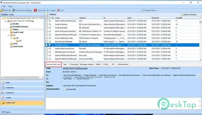 SysTools Zimbra Converter 7.0 Tam Sürüm Aktif Edilmiş Ücretsiz İndir