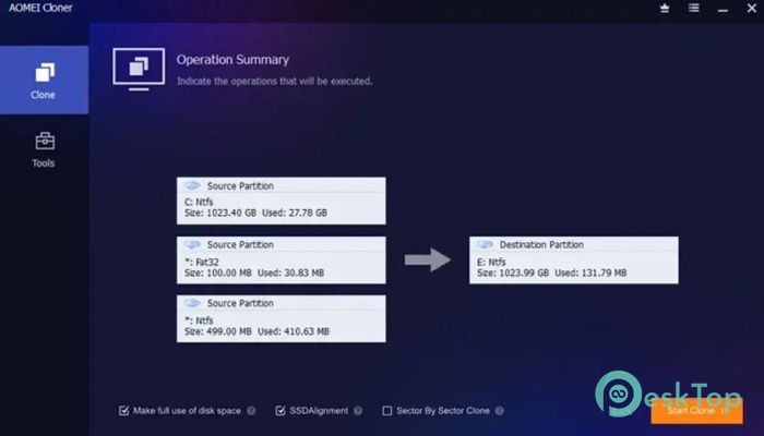 AOMEI Cloner 1.0 完全アクティベート版を無料でダウンロード