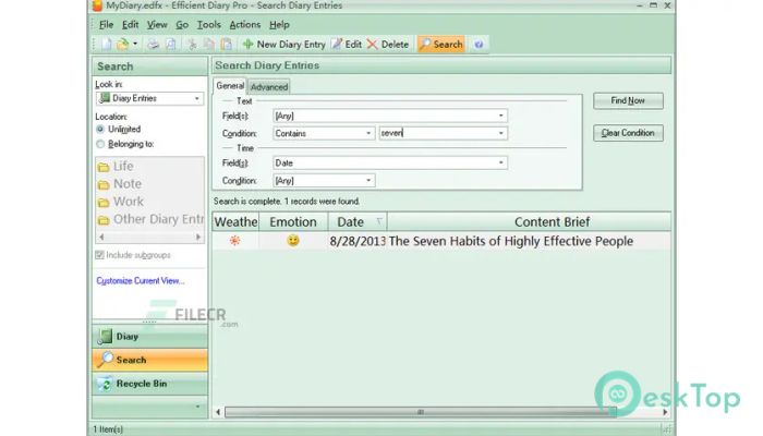 Efficient Diary Pro 5.60 Build 559 Tam Sürüm Aktif Edilmiş Ücretsiz İndir
