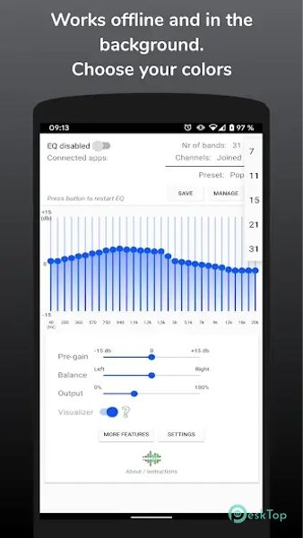Télécharger SpotEQ31 - 31 Band Equalizer 2.2 APK MOD Gratuitement et Complet