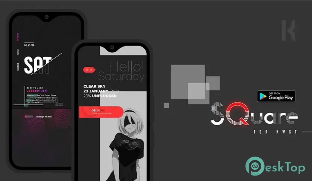 Square KWGT 11.1 APK MOD تحميل مجاني كامل