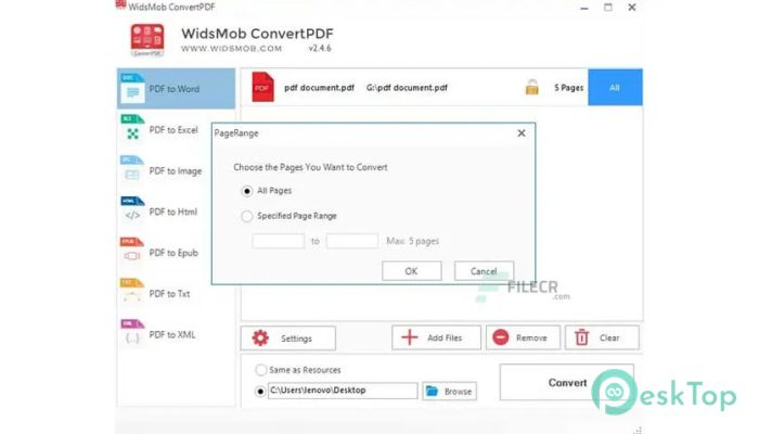 WidsMob ConvertPDF Pro 2.0.0.0 Tam Sürüm Aktif Edilmiş Ücretsiz İndir