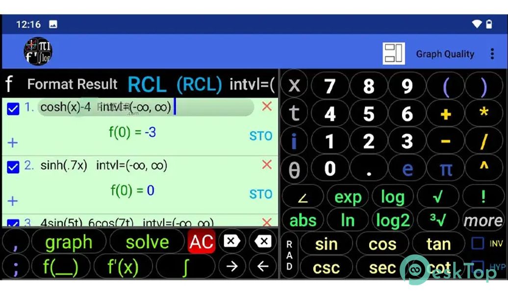 Graphing Calculator | Intersection, Derivative