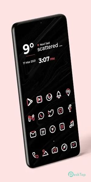 Aline Red: linear icon pack 1.9.9 APK MOD تحميل مجاني كامل