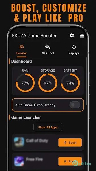 SKUZA Game Booster & GFX Tool 1.6.0 APK MOD Descarga gratuita completa