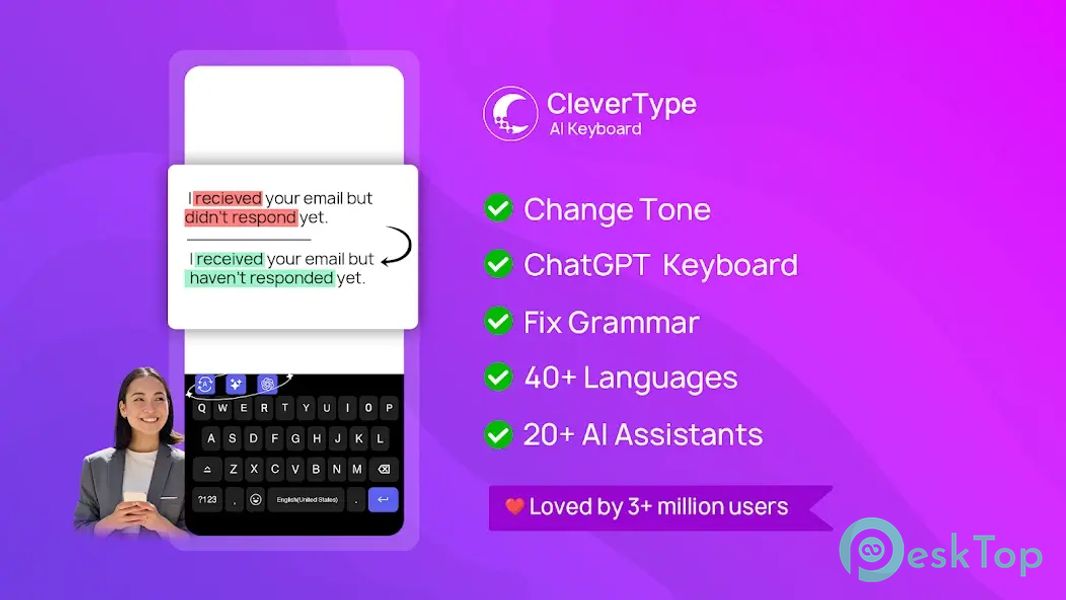 CleverType AI Keyboard 8.0.0 APK MOD Tam Ücretsiz İndir