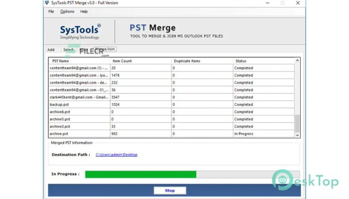 Скачать SysTools PST Merge 6.3 полная версия активирована бесплатно