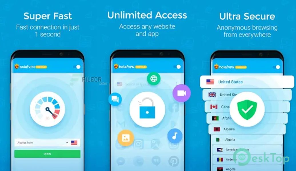 Hola VPN Proxy Plus 641.161.707 APK MOD Полная бесплатная загрузка