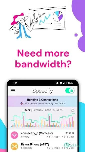 Speedify Fast Bonding VPN 15.6.4.13692 APK MOD تحميل مجاني كامل