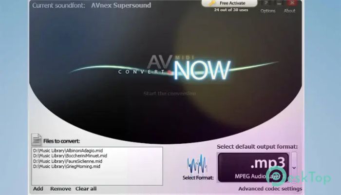 AVSOFT AV MIDI Converter 1.0 完全アクティベート版を無料でダウンロード