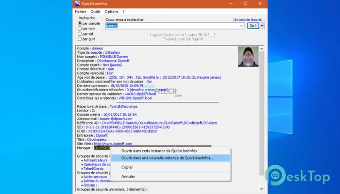 Télécharger QuickUserInfos 3.10.1 Gratuitement Activé Complètement
