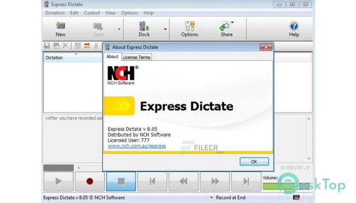 NCH Express Dictate 8.05 Tam Sürüm Aktif Edilmiş Ücretsiz İndir