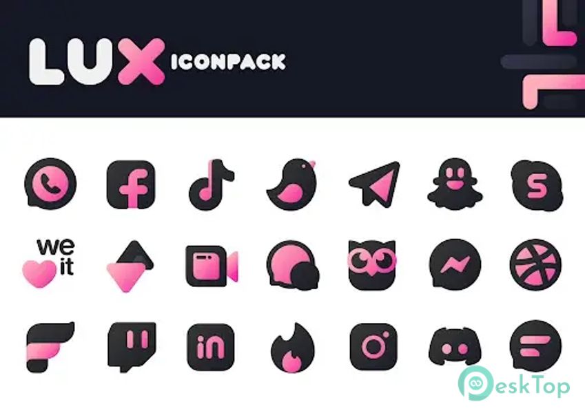 Télécharger Pink IconPack - LuX 4.1 APK MOD Gratuitement et Complet