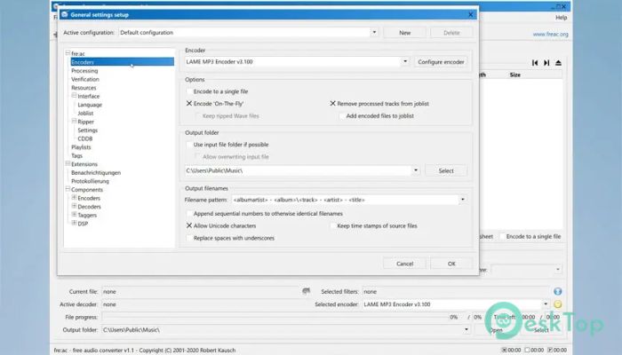Fre:ac - Free Audio Converter 1.1.7 Tam Sürüm Aktif Edilmiş Ücretsiz İndir