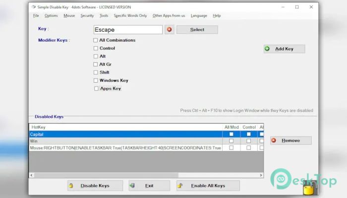 Softpcapps Simple Disable Key 1.0 完全アクティベート版を無料でダウンロード