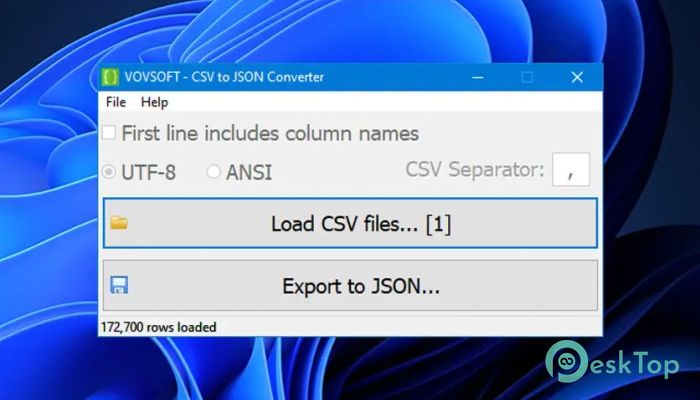 VovSoft CSV to JSON Converter 1.1 Tam Sürüm Aktif Edilmiş Ücretsiz İndir