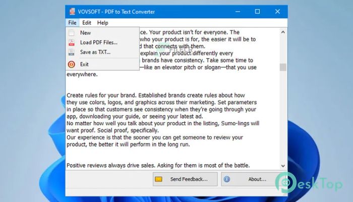 Скачать VovSoft PDF to Text Converter 1.1 полная версия активирована бесплатно