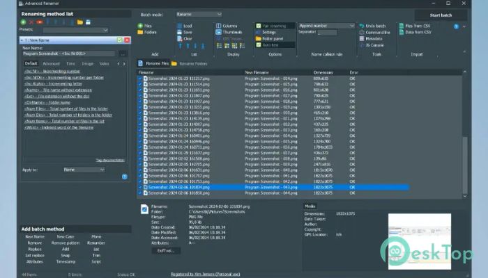 Advanced Renamer Free 4.03 Tam Sürüm Aktif Edilmiş Ücretsiz İndir