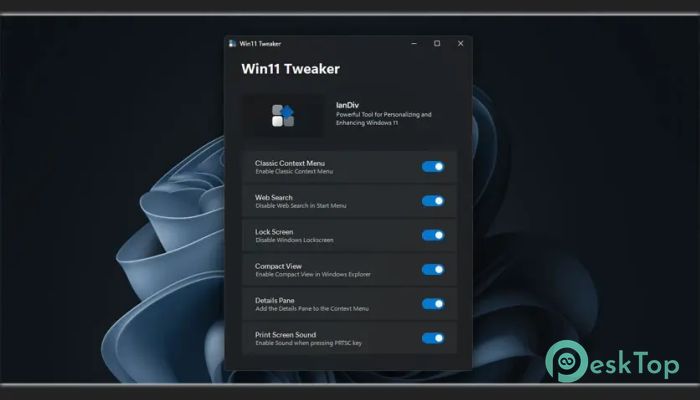 Win11 Tweaker 1.0.0 完全アクティベート版を無料でダウンロード