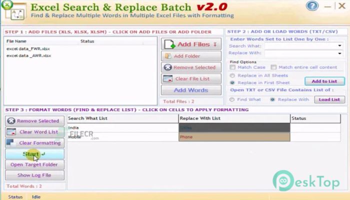 تحميل برنامج TechnoCom Excel Search and Replace Batch 3.1.1.23 برابط مباشر