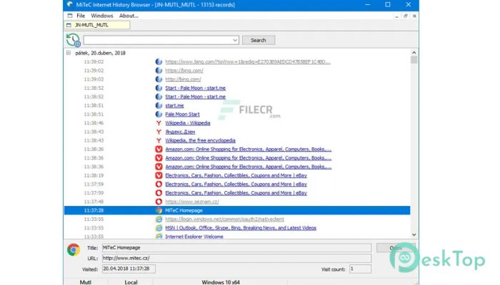 MiTeC Internet History Browser  2.5.0 完全アクティベート版を無料でダウンロード