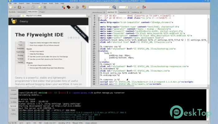 تحميل برنامج Geany  2.1 برابط مباشر
