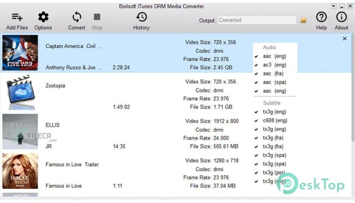 Download Boilsoft iTunes DRM Media Converter  1.5.4 Free Full Activated