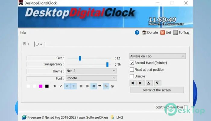 下载 DesktopDigitalClock 5.31 免费完整激活版