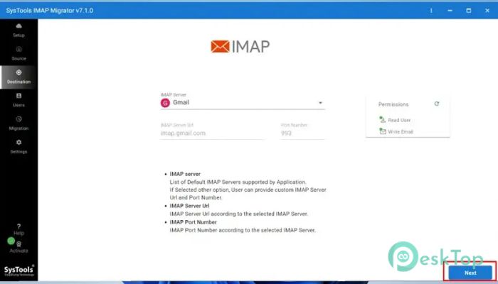 Скачать SysTools IMAP Migration Tool 1.0 полная версия активирована бесплатно