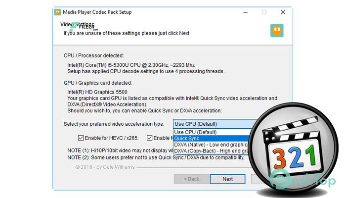  تحميل برنامج Media Player Codec Pack Plus 4.5.8.309 برابط مباشر