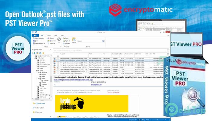 Download Encryptomatic PstViewer Pro 24 v9.0.1669.0 Free Full Activated