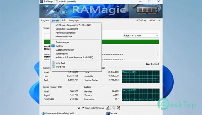 RAMagic  1.08 Tam Sürüm Aktif Edilmiş Ücretsiz İndir