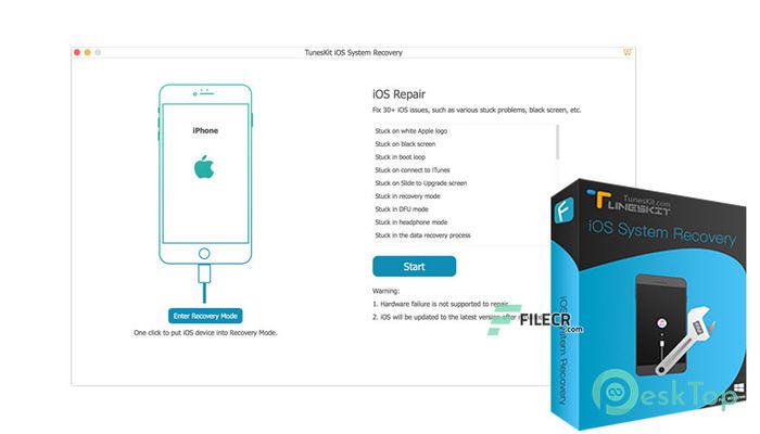 Скачать TunesKit iOS System Recovery 4.2.0.36 полная версия активирована бесплатно