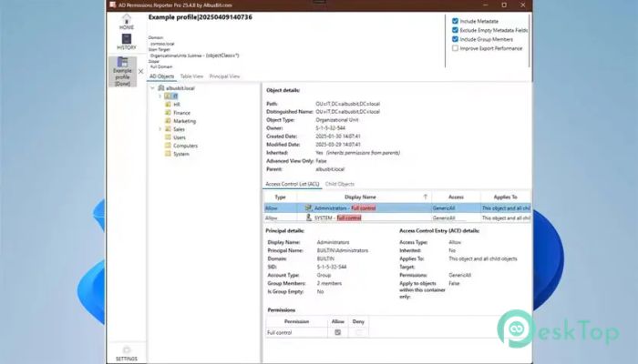 Descargar AlbusBit AD Permissions Reporter Pro 25.5.7.0 Completo Activado Gratis