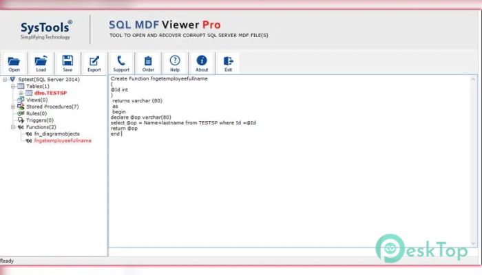 SysTools SQL MDF Viewer Pro 13.1 Tam Sürüm Aktif Edilmiş Ücretsiz İndir