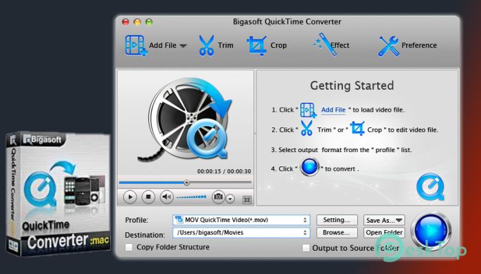  تحميل برنامج Bigasoft QuickTime Converter 5.7.0.8427 برابط مباشر للماك