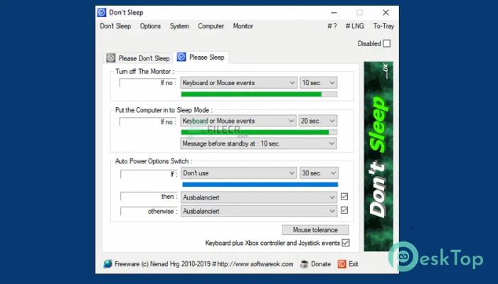 Dont Sleep 10.11 完全アクティベート版を無料でダウンロード